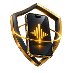 A protected phone containing an audio waveform